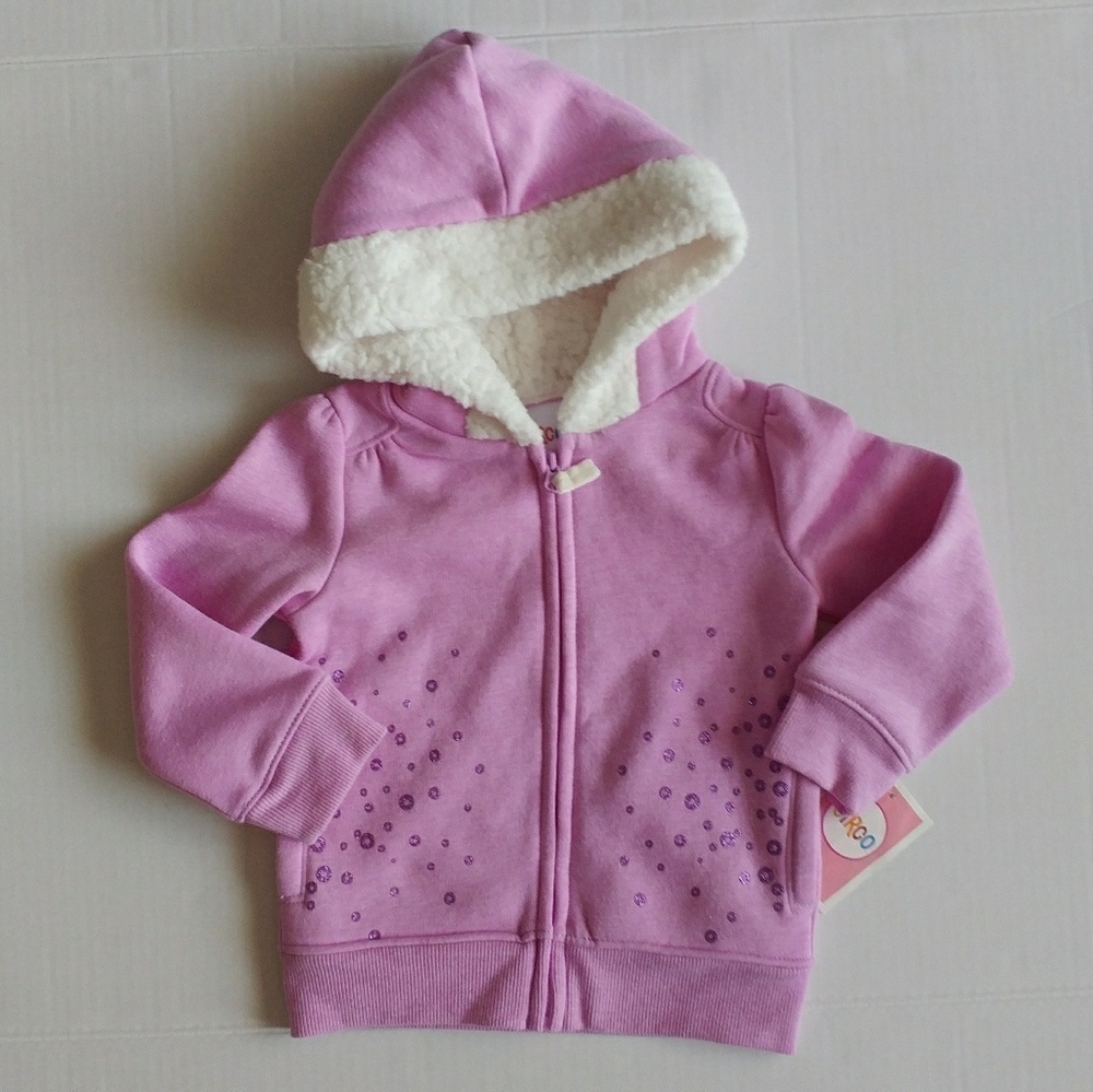 Circo Lavender Hoodie Glitter Polka Dots NWT 2T
